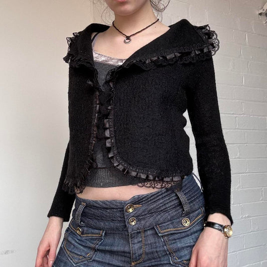 Black Frilly Cardigan