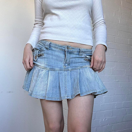 Low Rise Denim Mini Skirt