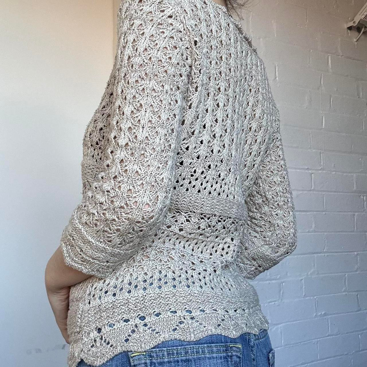 Cream Crochet Cardigan