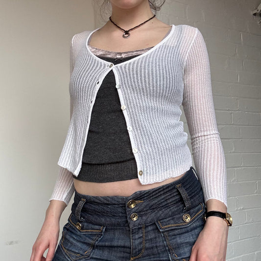 White cardigan