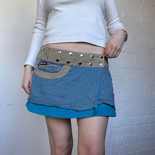 Blue Reversible Mini Skirt