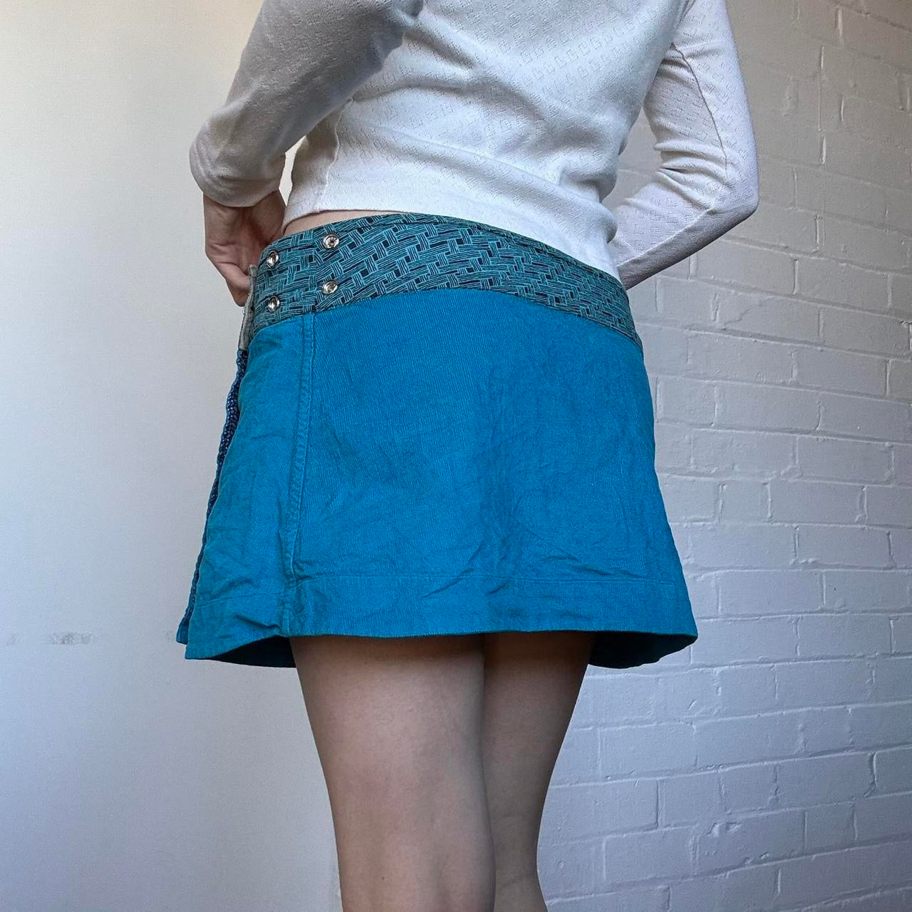 Blue Reversible Mini Skirt