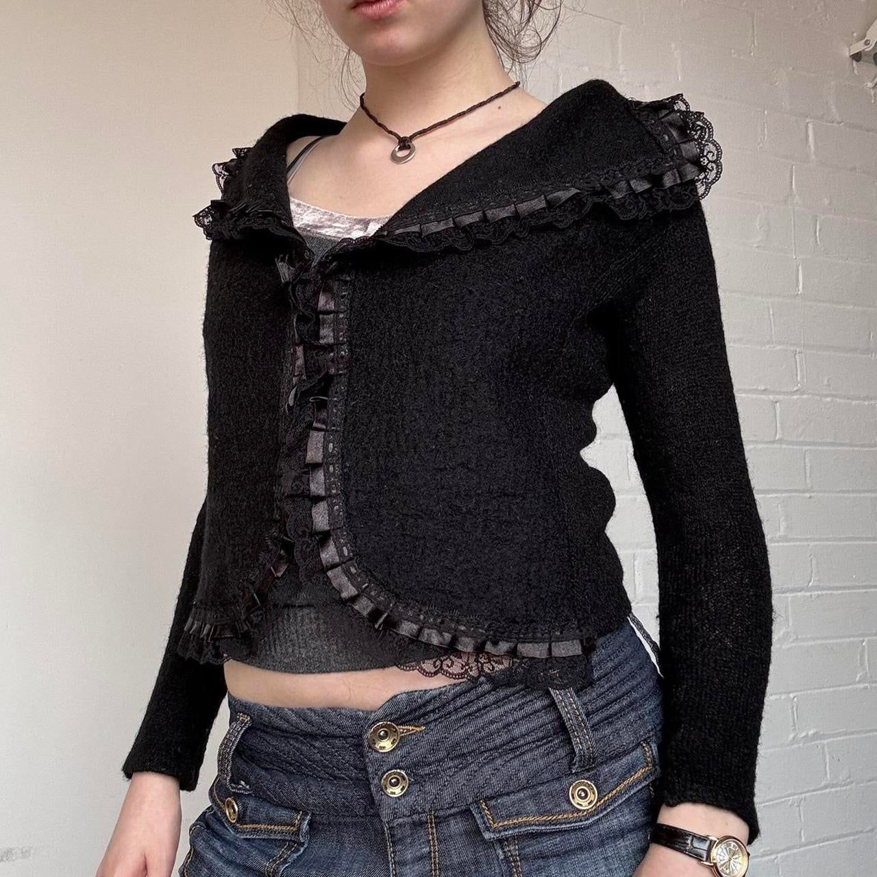 Black Frilly Cardigan