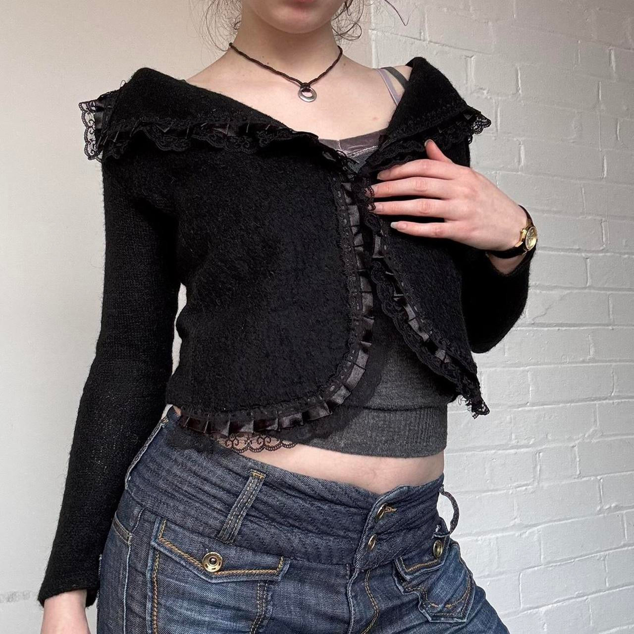 Black Frilly Cardigan