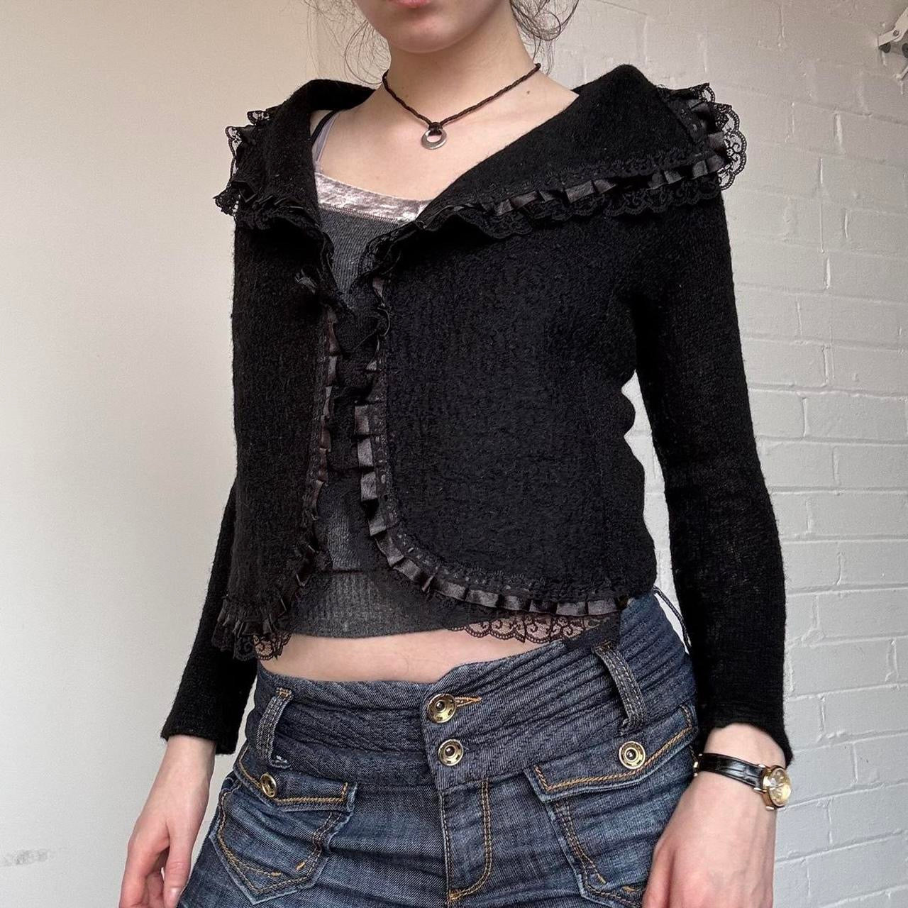 Black Frilly Cardigan