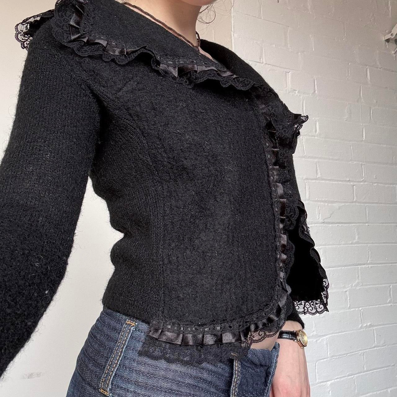 Black Frilly Cardigan